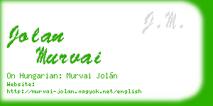 jolan murvai business card